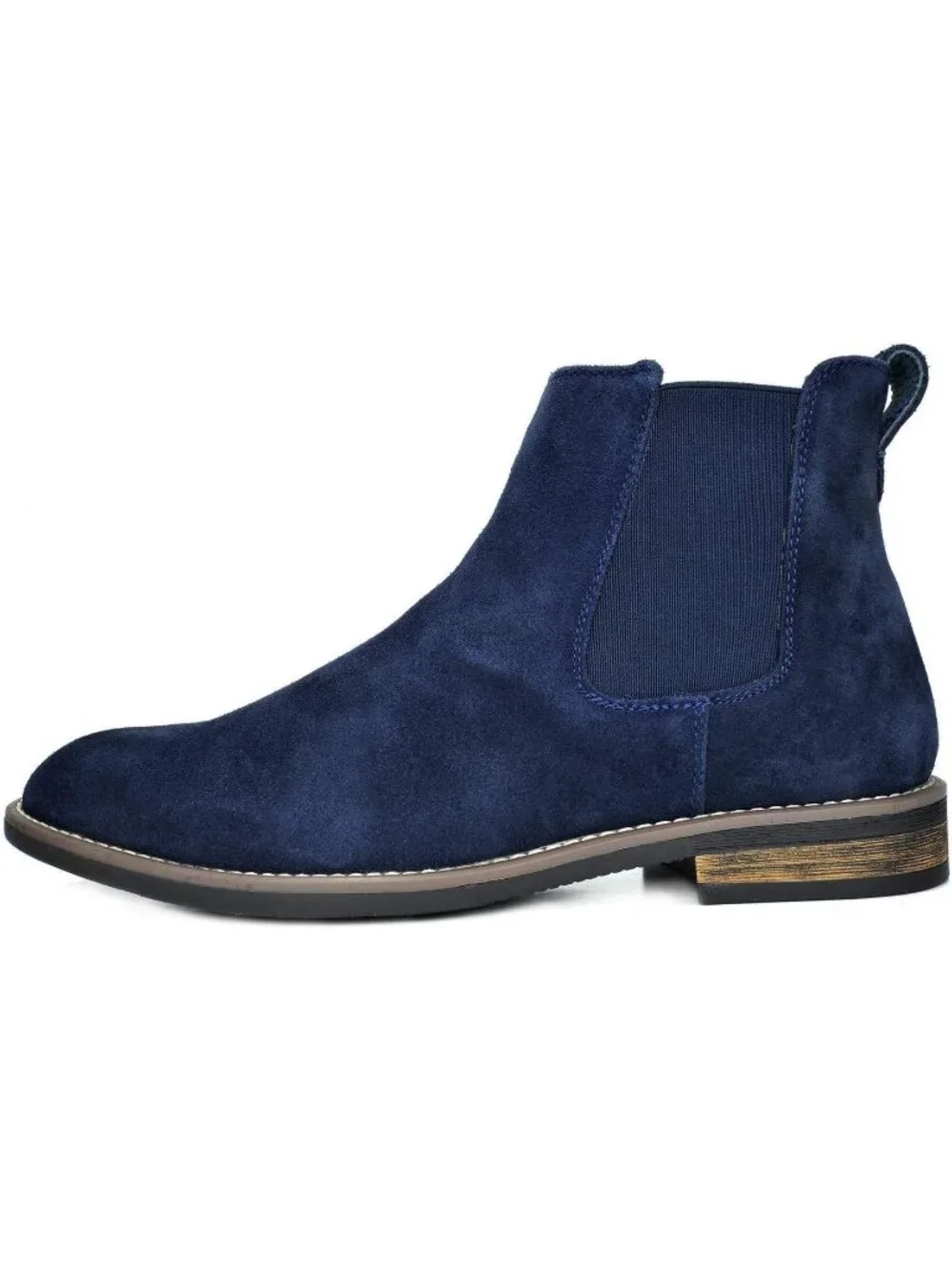 Men's Navy Classic Chelsea Ankle Crease-Resistant Soft Upper Cushioned Boots